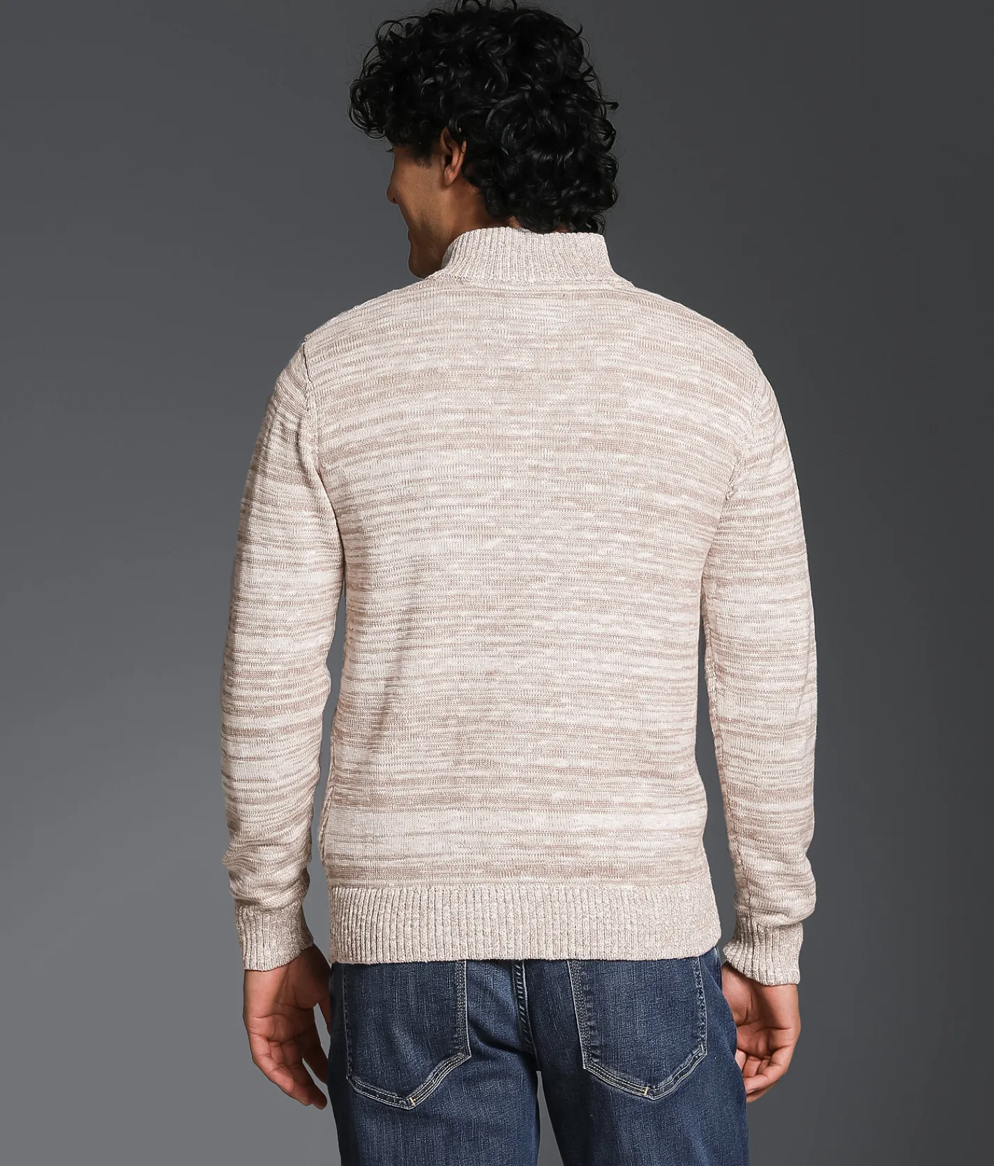 Tops | Outpost Makers Marled Quarter Zip Sweater Taupe Cream