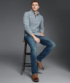 Tops | Outpost Makers Marled Quarter Zip Sweater Grey Combo