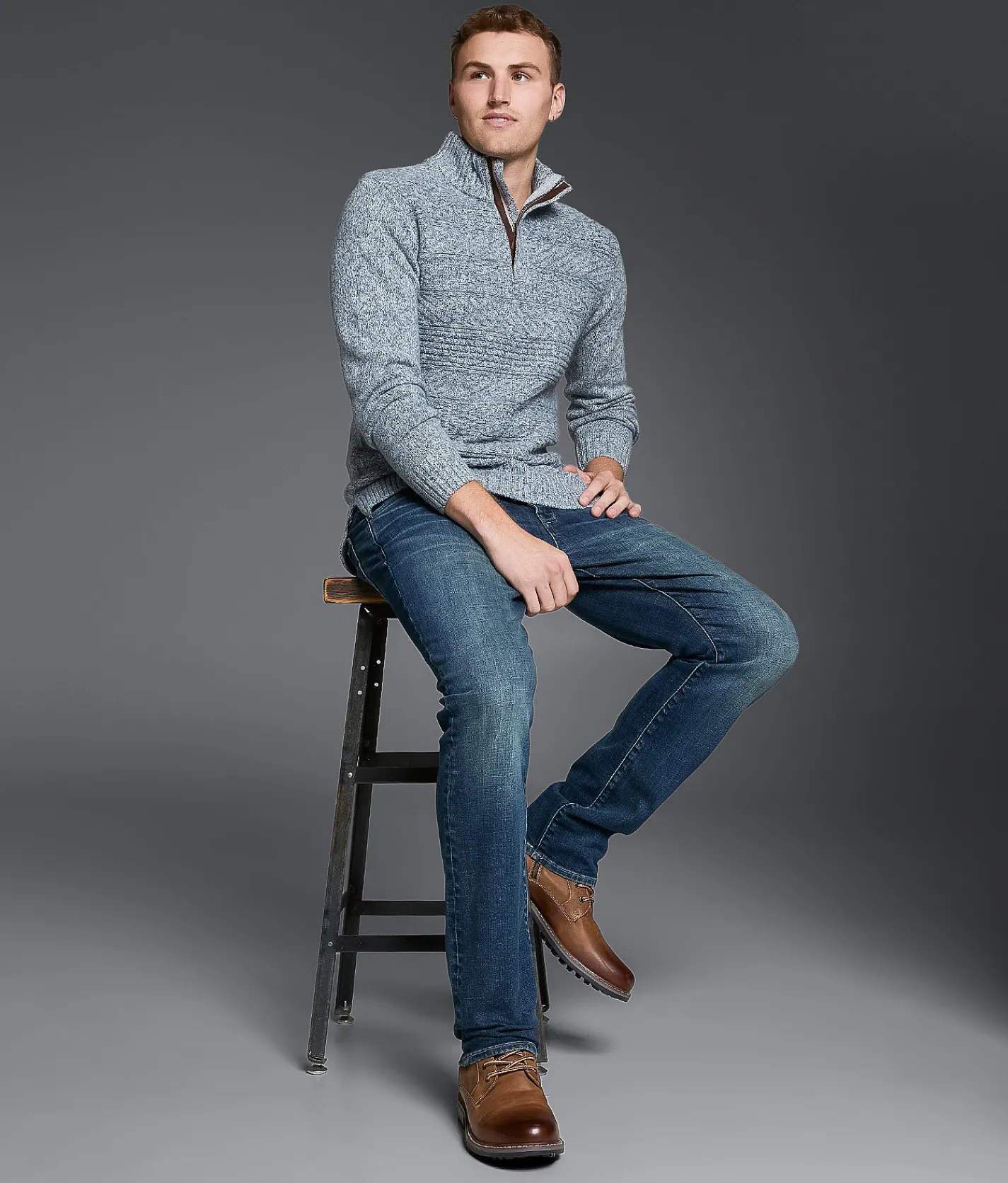 Tops | Outpost Makers Marled Quarter Zip Sweater Grey Combo