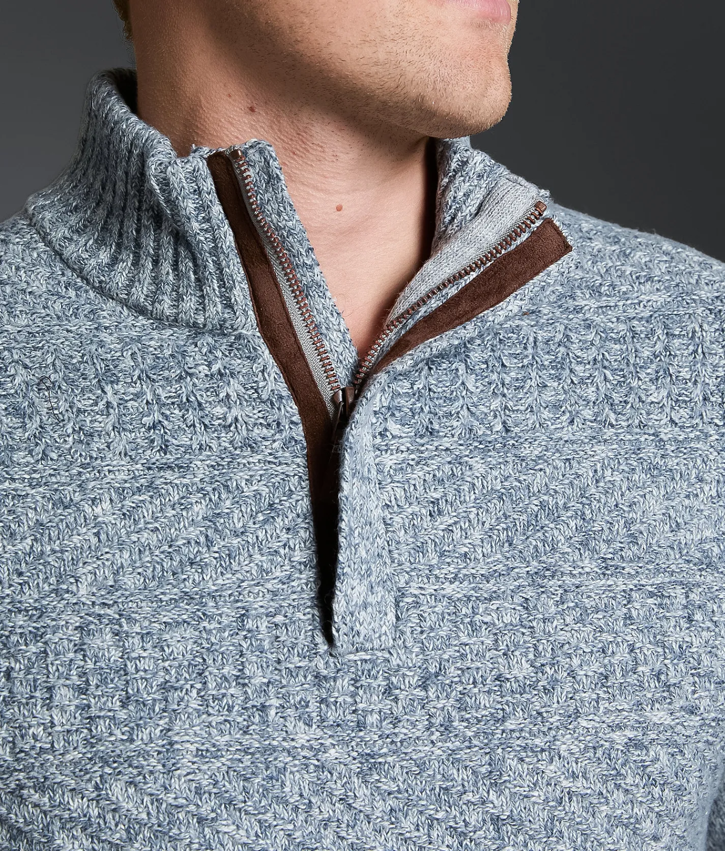 Tops | Outpost Makers Marled Quarter Zip Sweater Grey Combo
