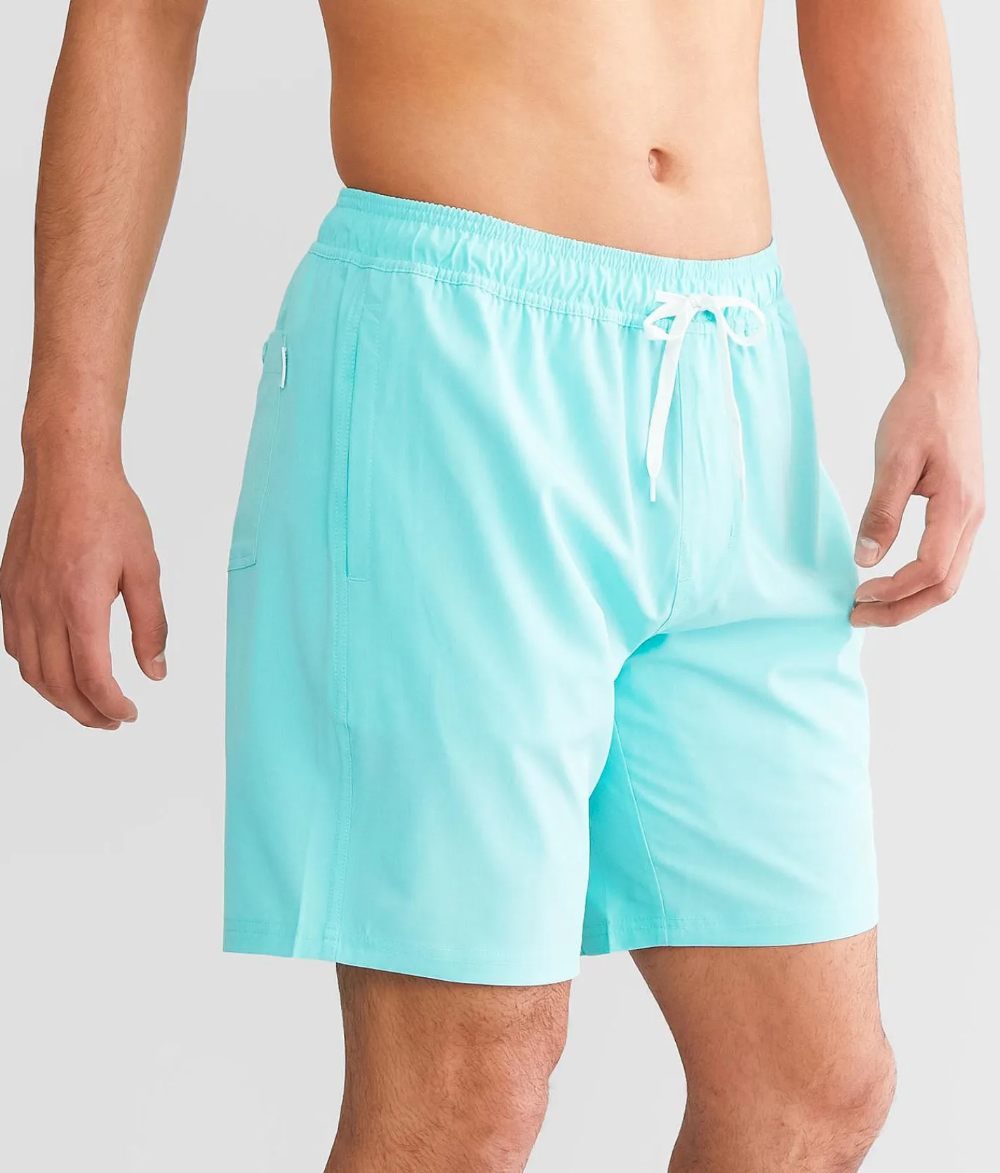Bottoms|Swimwear | Departwest Marled Stretch Swim Trunks Bright Teal