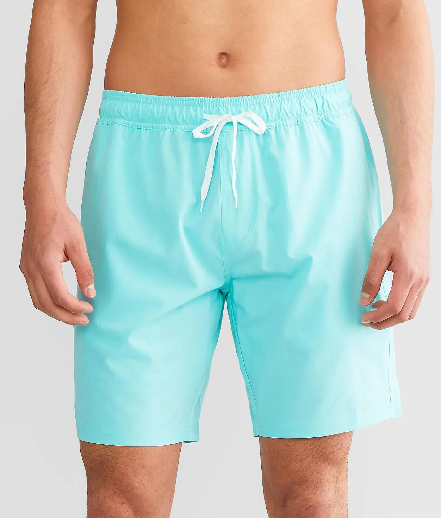 Bottoms|Swimwear | Departwest Marled Stretch Swim Trunks Bright Teal