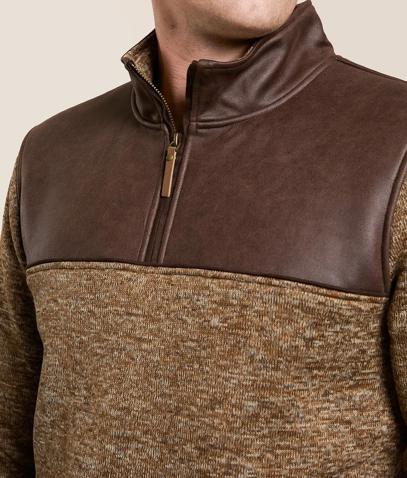 Tops | Gentry County Marled Sweater Knit Pullover Brown