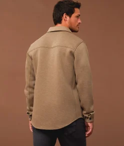 Outpost Makers Marled Twill Shacket Tan Grey Discount