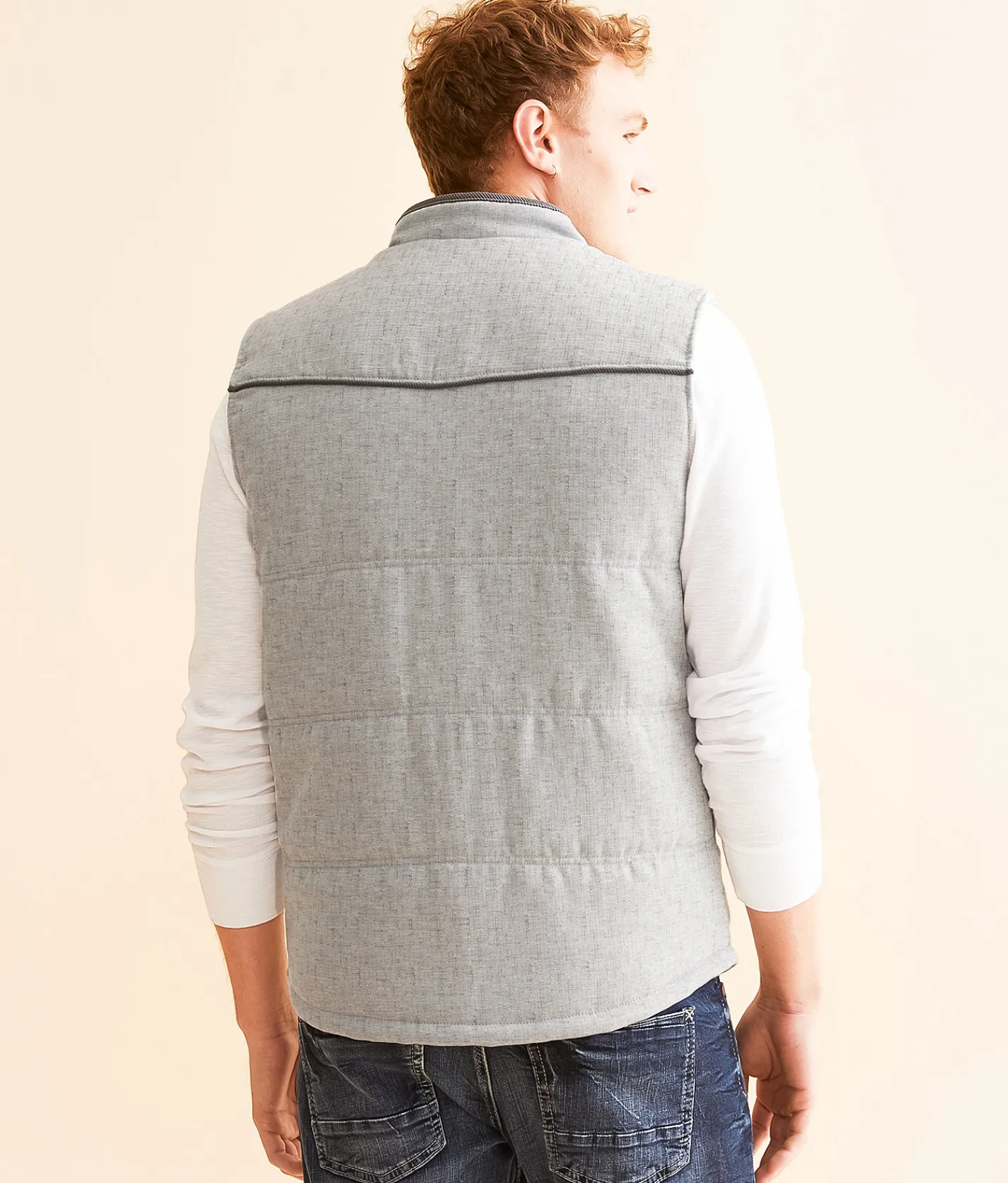 Outpost Makers Marled Woven Vest Grey Online