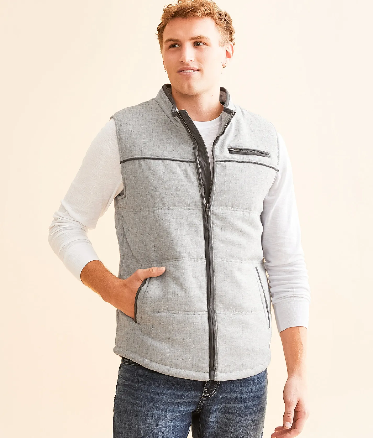 Coats & Jackets | Outpost Makers Marled Woven Vest Grey
