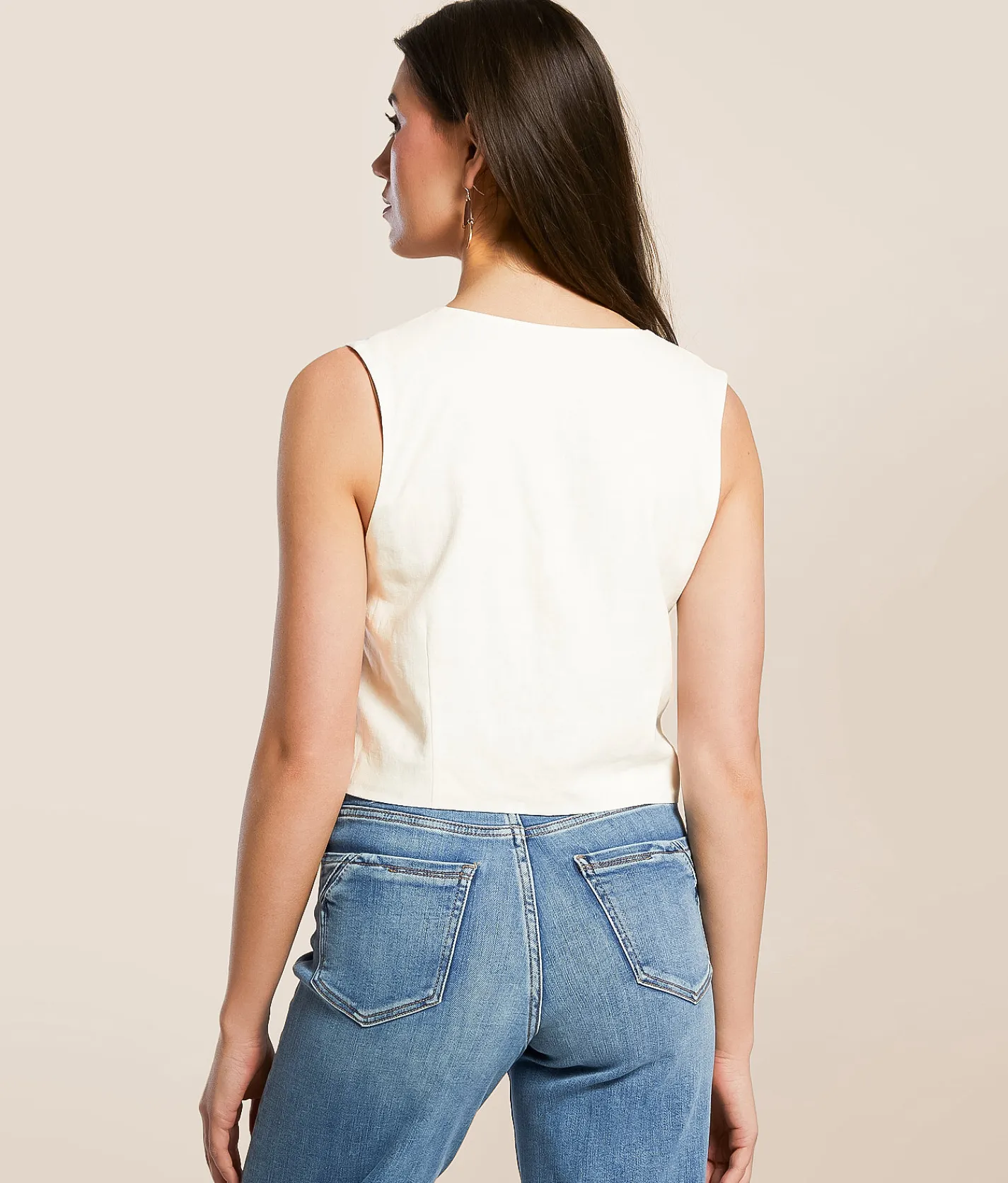 Z Supply Marta Cropped Vest White Clearance