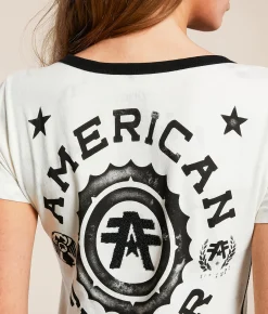 American Fighter Maryland T-Shirt White Lt Grey Ice Wash W Sale