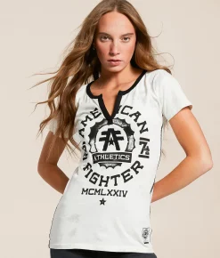 American Fighter Maryland T-Shirt White Lt Grey Ice Wash W Sale