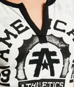 American Fighter Maryland T-Shirt White Lt Grey Ice Wash W Sale