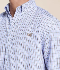 Fieldstone Mason Shirt Blue White Brown Outlet