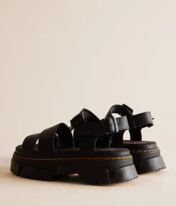 Dr. Martens Mattison Athena Platform Leather Sandal Black Clearance