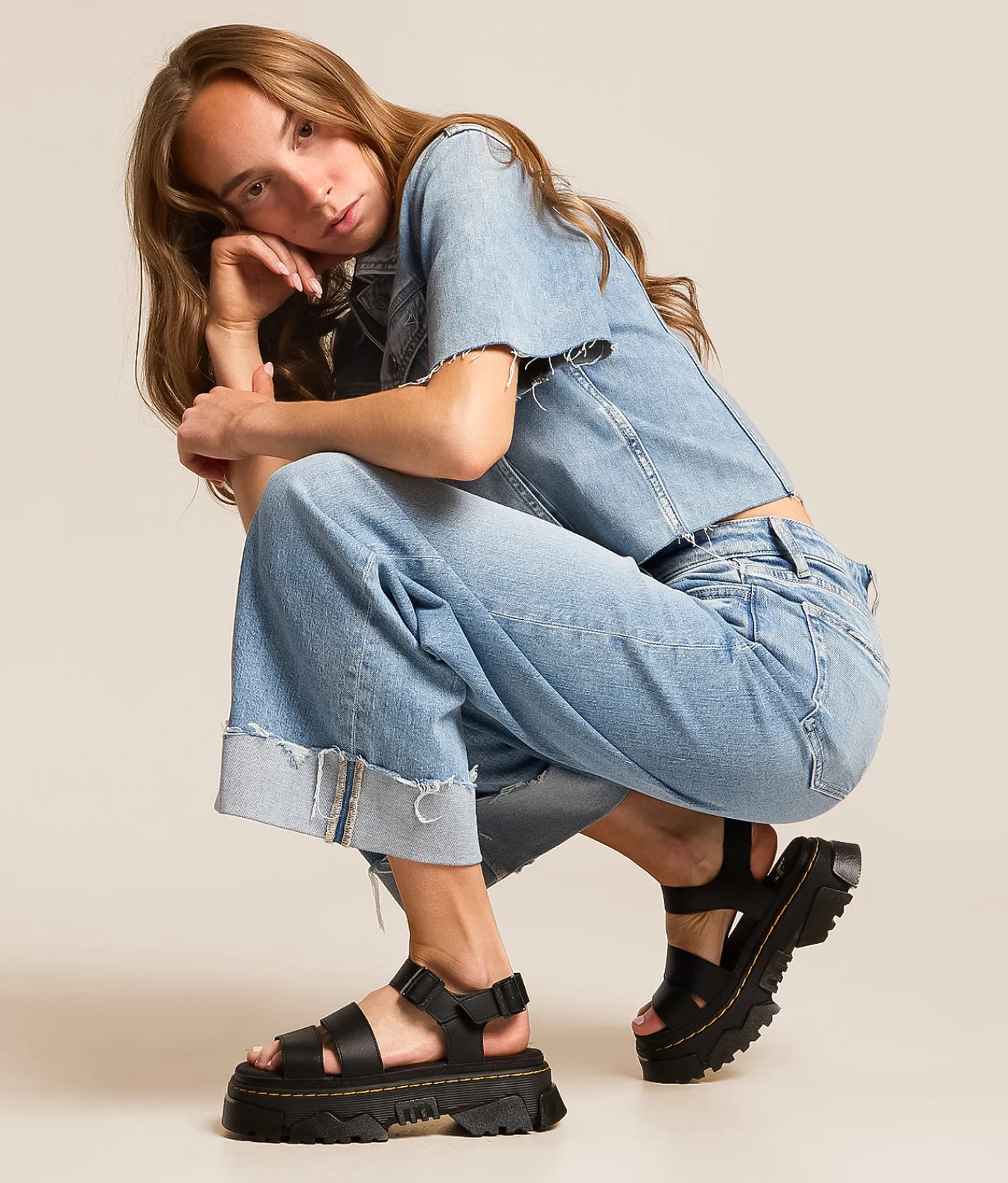 Dr. Martens Mattison Athena Platform Leather Sandal Black Clearance
