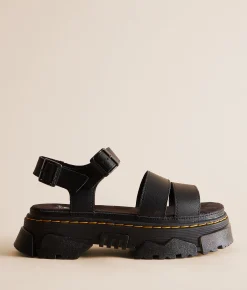 Dr. Martens Mattison Athena Platform Leather Sandal Black Clearance