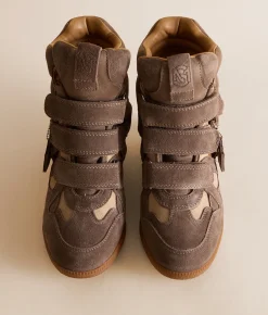 Steve Madden Mavis Wedge Sneaker Taupe Suede Discount