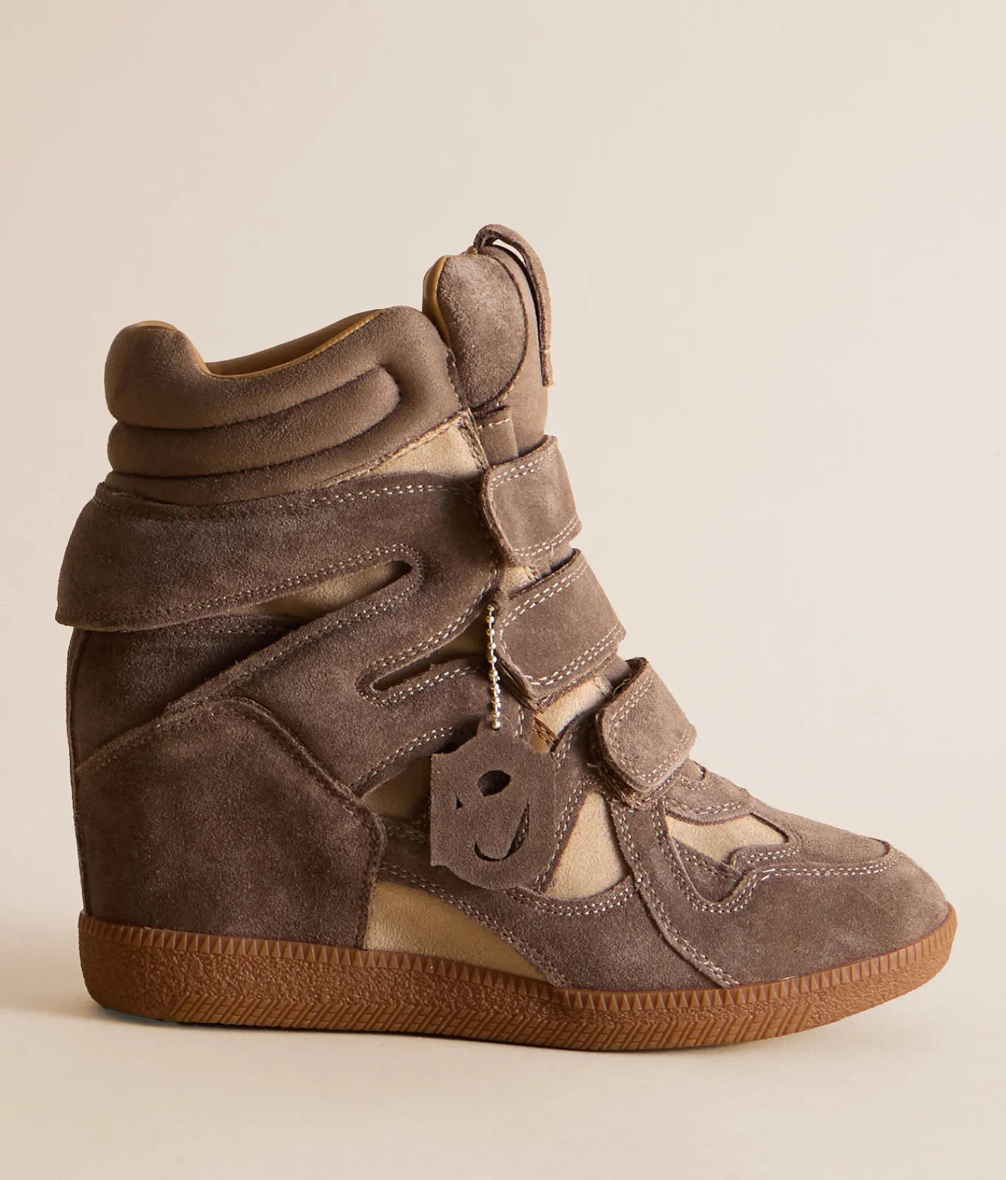 Steve Madden Mavis Wedge Sneaker Taupe Suede Discount