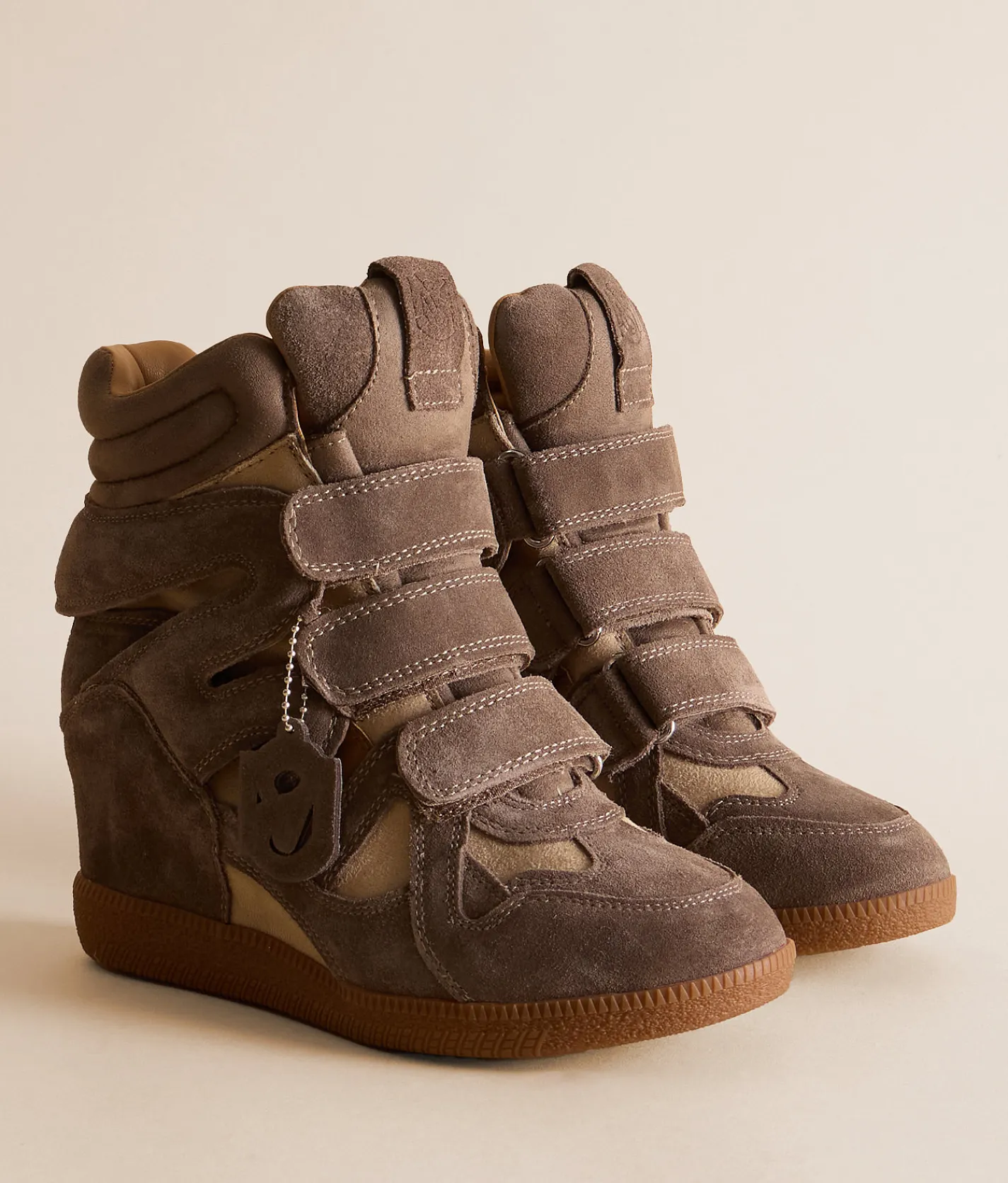 Steve Madden Mavis Wedge Sneaker Taupe Suede Discount