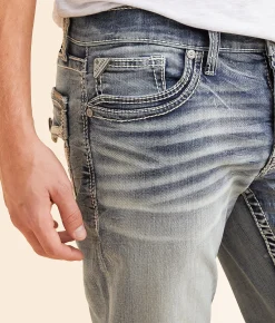 Salvage Mayhem Straight Stretch Jean Cream Brulee Discount