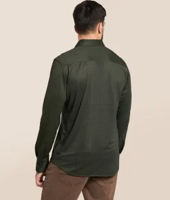 Tops | J.B. Holt Maze Knit Standard Performance Stretch Shirt Olive Black