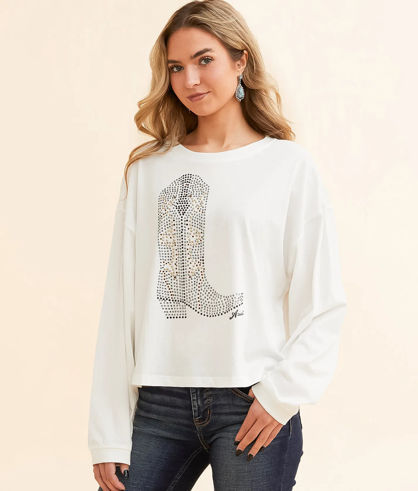 Tops | Ariat Meant For Walking Cropped T-Shirt Cloud Dancer