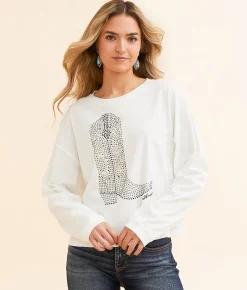 Tops | Ariat Meant For Walking Cropped T-Shirt Cloud Dancer