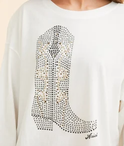 Tops | Ariat Meant For Walking Cropped T-Shirt Cloud Dancer