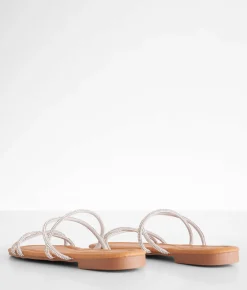 Qupid Mega Glitz Sandal Silver Rhinestone Discount