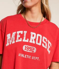 FITZ + EDDI Melrose Cropped T-Shirt Red Clearance