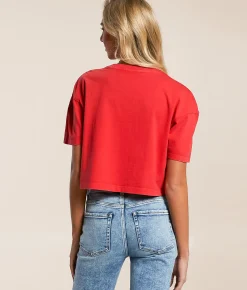FITZ + EDDI Melrose Cropped T-Shirt Red Clearance