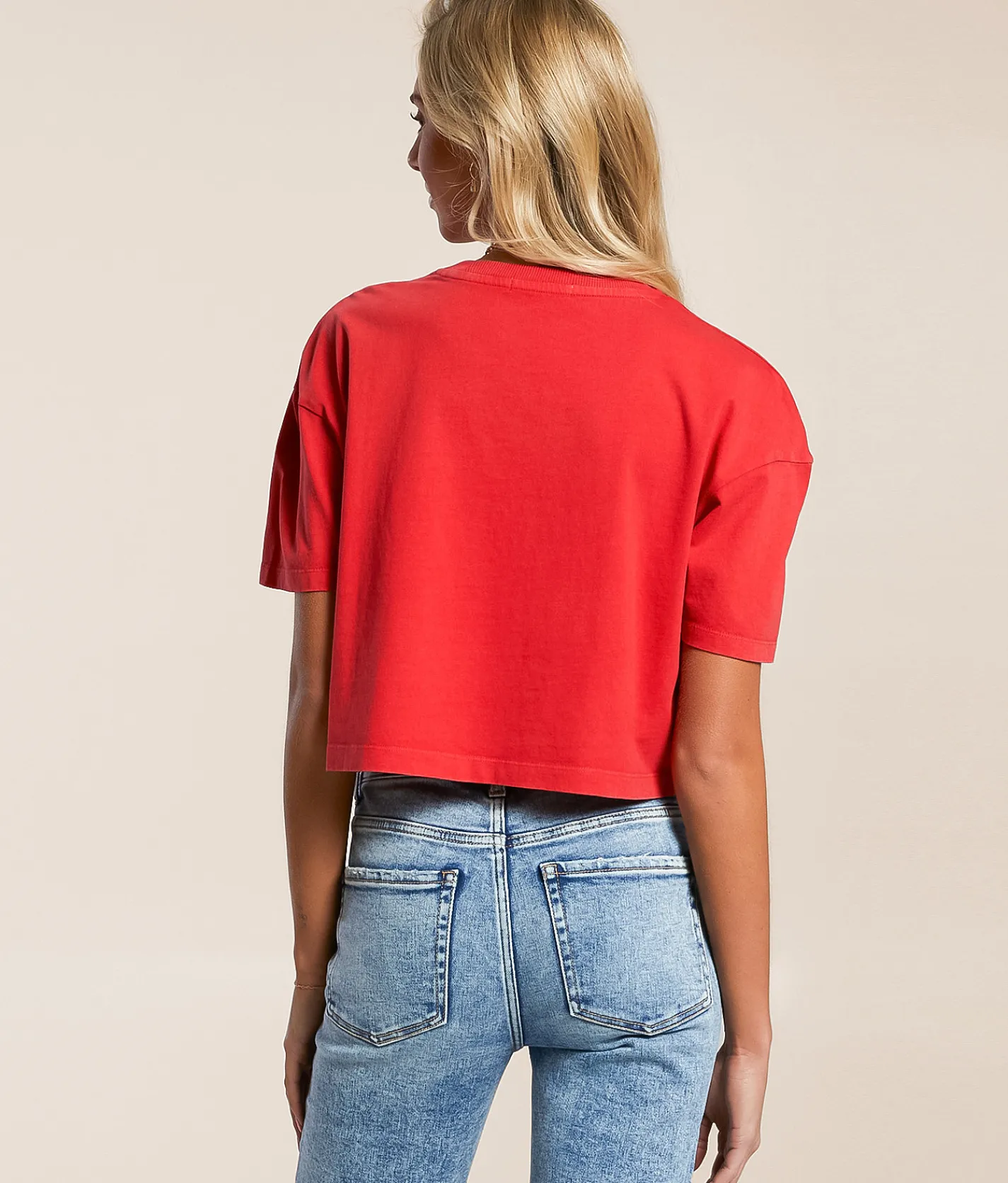 FITZ + EDDI Melrose Cropped T-Shirt Red Clearance
