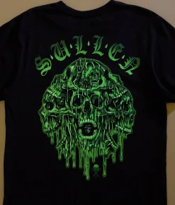 Tops|Graphic T-Shirts | Sullen Melting Skulls T-Shirt Jet Black