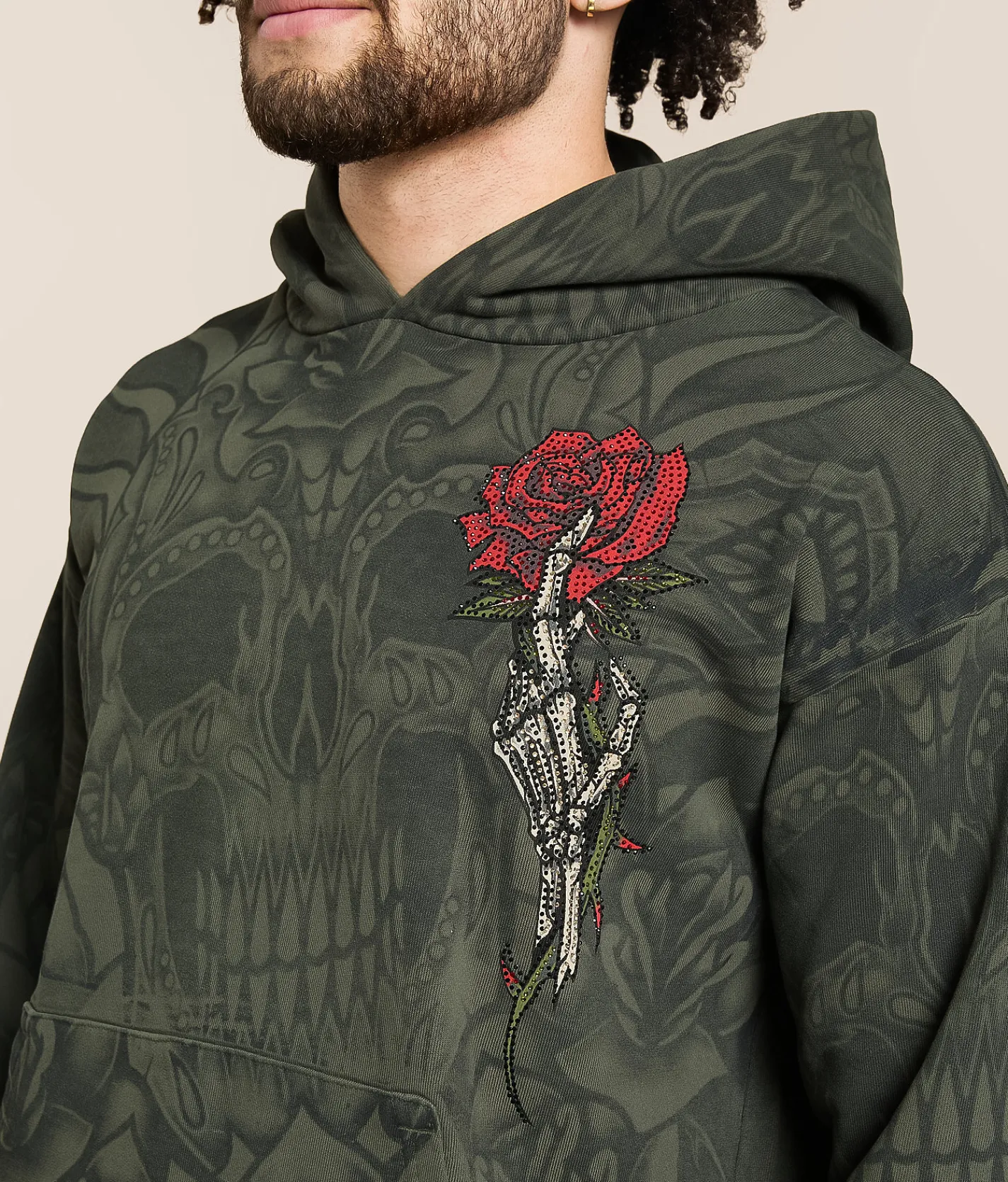 Affliction Memento Mori Hooded Sweatshirt Olive Reactive Best