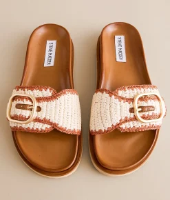 Steve Madden Memphis Raffia Sandal Cognac Online