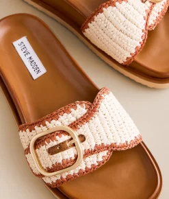 Steve Madden Memphis Raffia Sandal Cognac Online