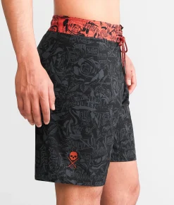 Sullen Mental Vacation Stretch Boardshort Black Outlet