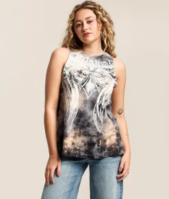 Affliction Mercenary Open Back Muscle Tank Top Galaxy Wash Outlet