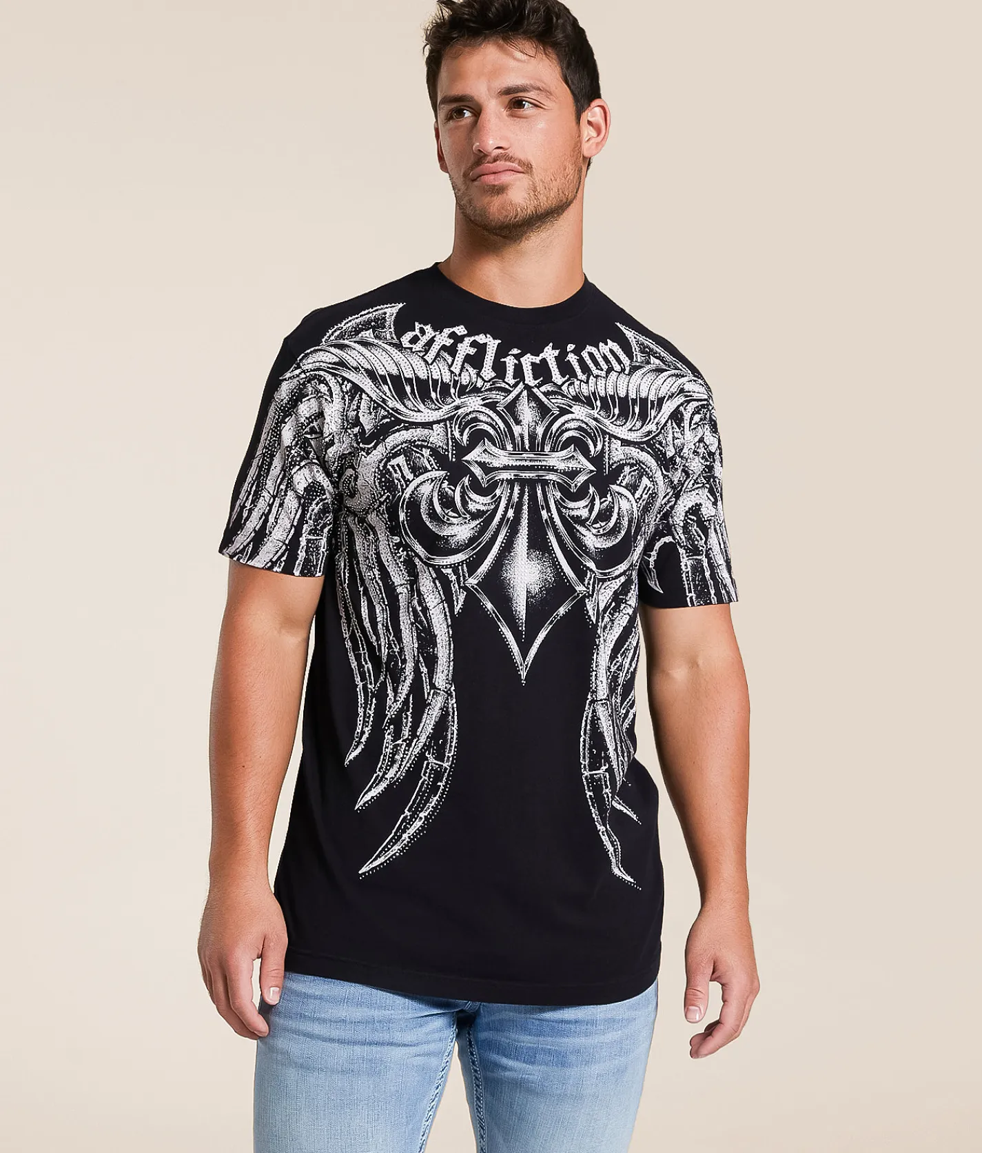 Tops|Graphic T-Shirts | Affliction Mercenary T-Shirt Black