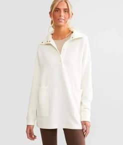 Activewear | Varley Meredith Longline Henley Pullover Egret