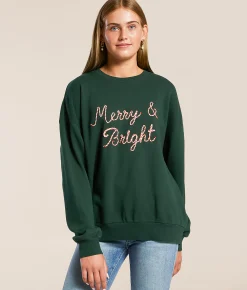 Tops | Z Supply Merry & Bright Oversized Pullover Garland Green