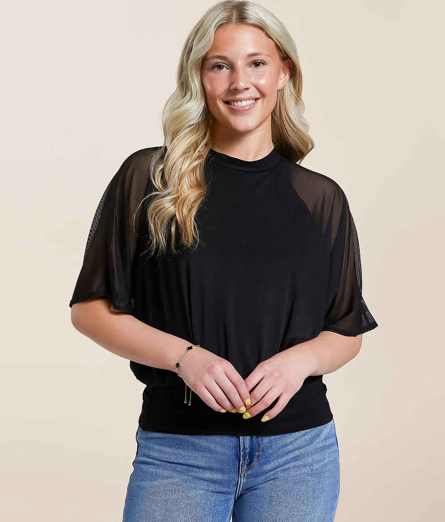 Tops | Daytrip Mesh Dolman Top Black