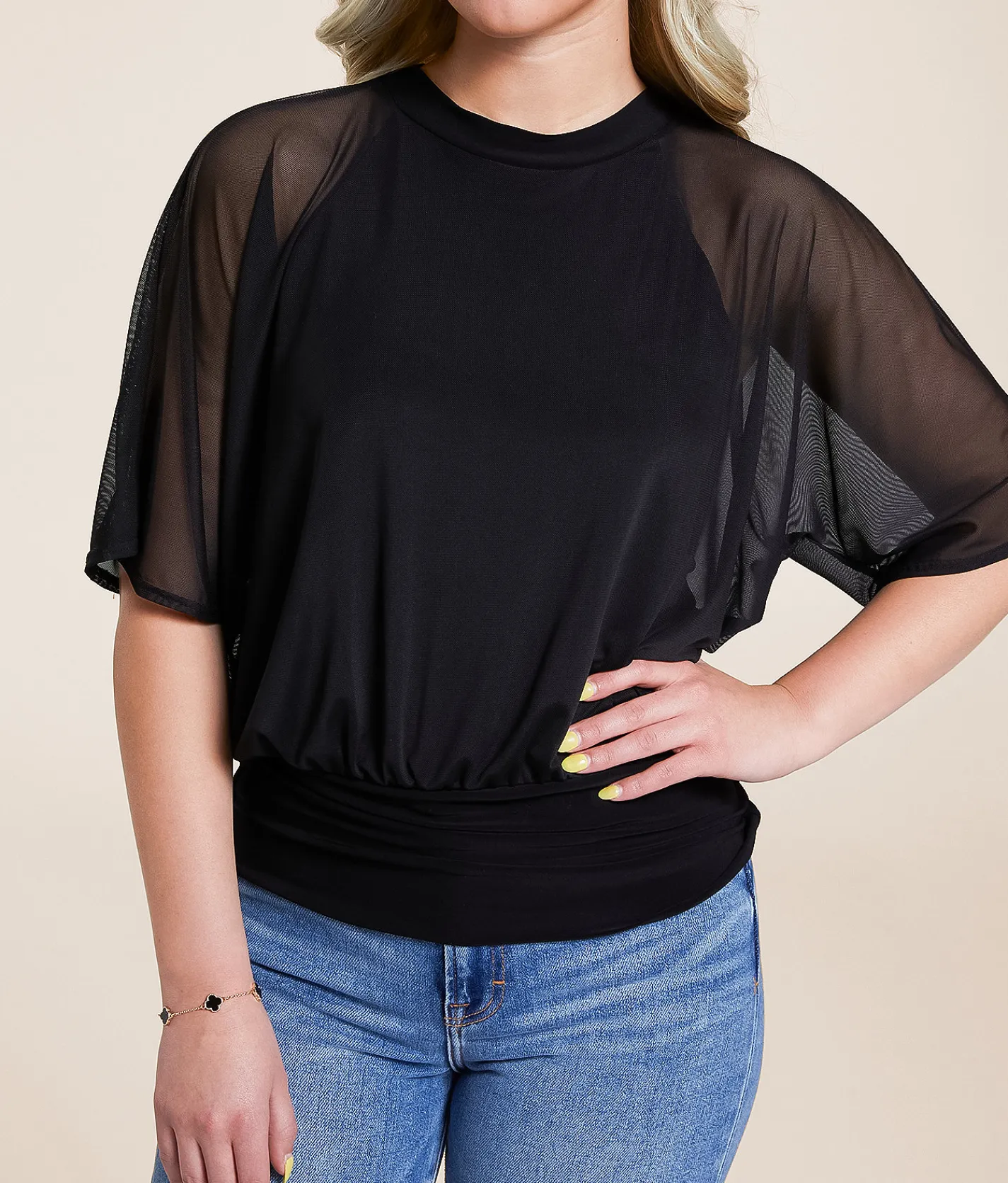 Tops | Daytrip Mesh Dolman Top Black