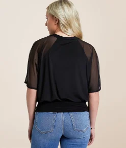 Tops | Daytrip Mesh Dolman Top Black