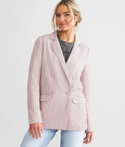 Tops|Coats & Jackets | Know One Cares Metallic Blazer Pink