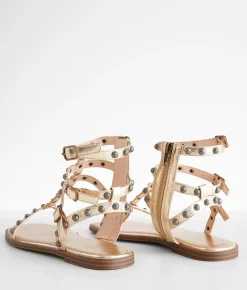 Shoes | Oasis Society Metallic Gladiator Sandal Metallic Gold