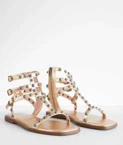 Shoes | Oasis Society Metallic Gladiator Sandal Metallic Gold
