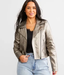 Willow & Root Metallic Moto Jacket Pewter Sale