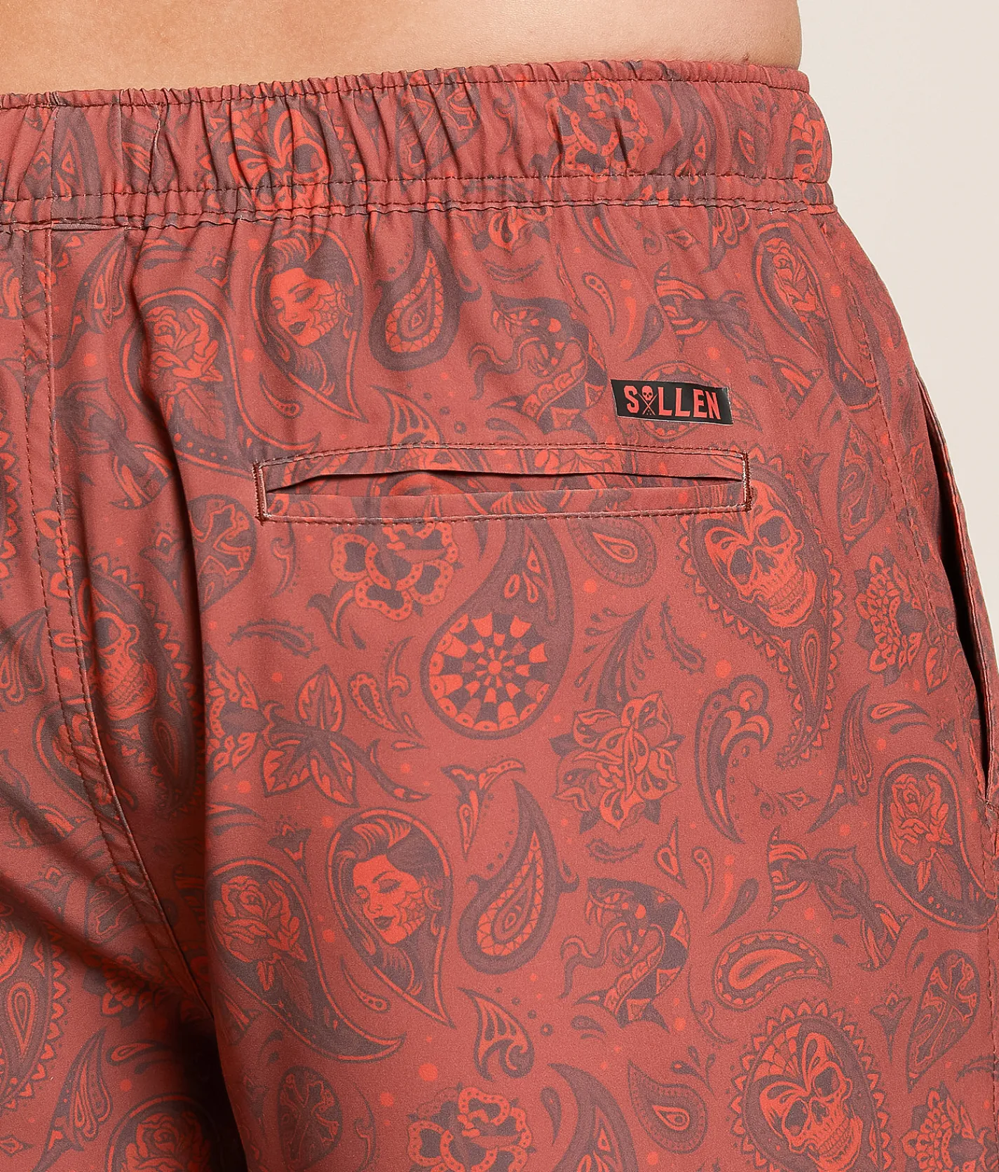 Sullen Mexicali Stretch Swim Trunks Red Outlet