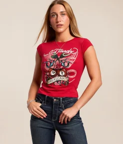 Tops | Ed Hardy MGK Cherries Baby T-Shirt Cherry