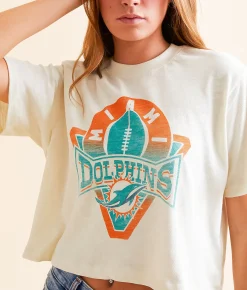 Tops | Junkfood Miami Cropped T-Shirt Dolphins