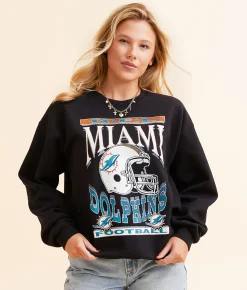 Junkfood Miami Dolphins Helmet Pullover Black New
